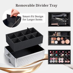 SAFESHOWER middle drawers with adjustable dividers organizing brushes