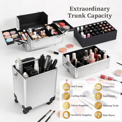 SAFESHOWER open top compartment as travel makeup case for quick access