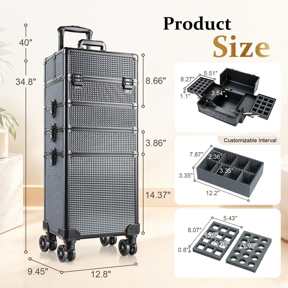 SAFESHOWER top lid removed as standalone makeup bag for portable appointments