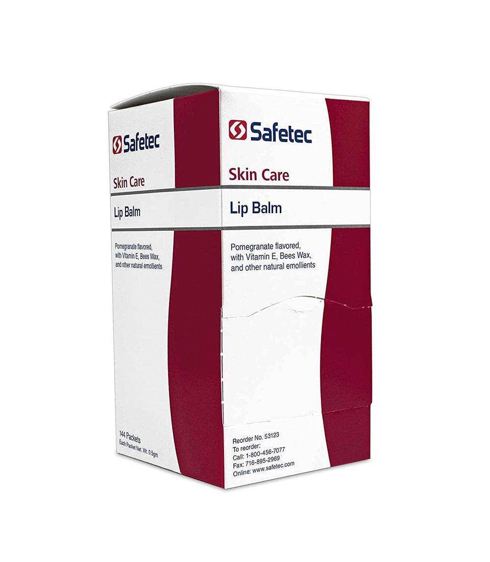 Safetec close-up of a single tube texture displaying smooth balm for softening lips