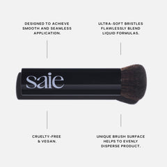 Saie brush bristle detail highlighting ultra-soft synthetic fibers for smooth blend