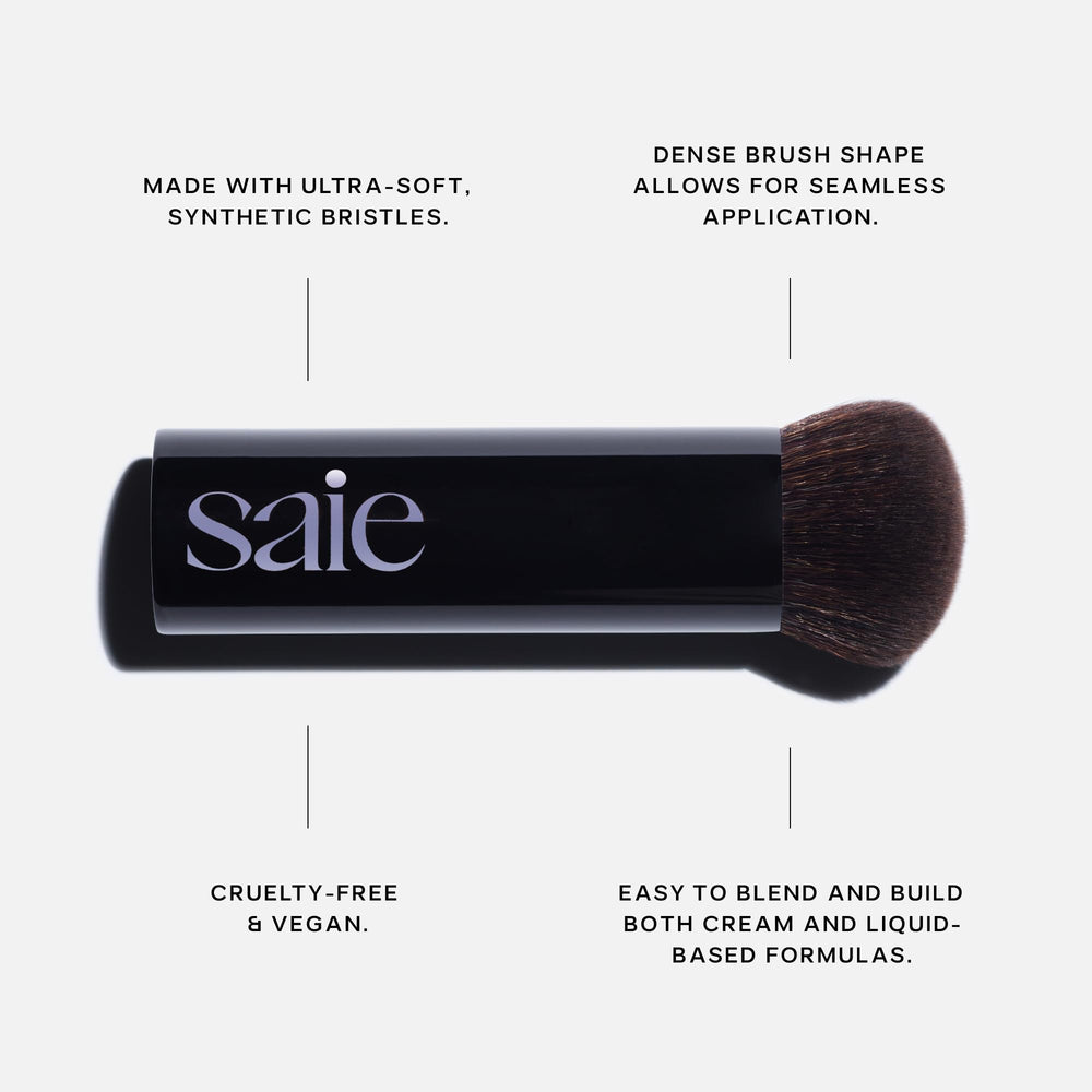 Saie brush bristles closeup highlighting ultra-soft synthetic fibers for smooth blending