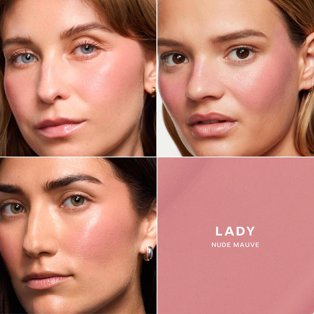 Saie blush and gel held in hand demonstrating compact size and travel convenience