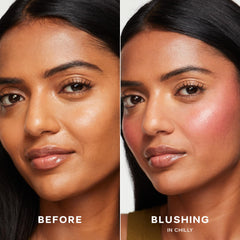 Saie Dew Blush doe-foot applicator detail for precise, mess-free application