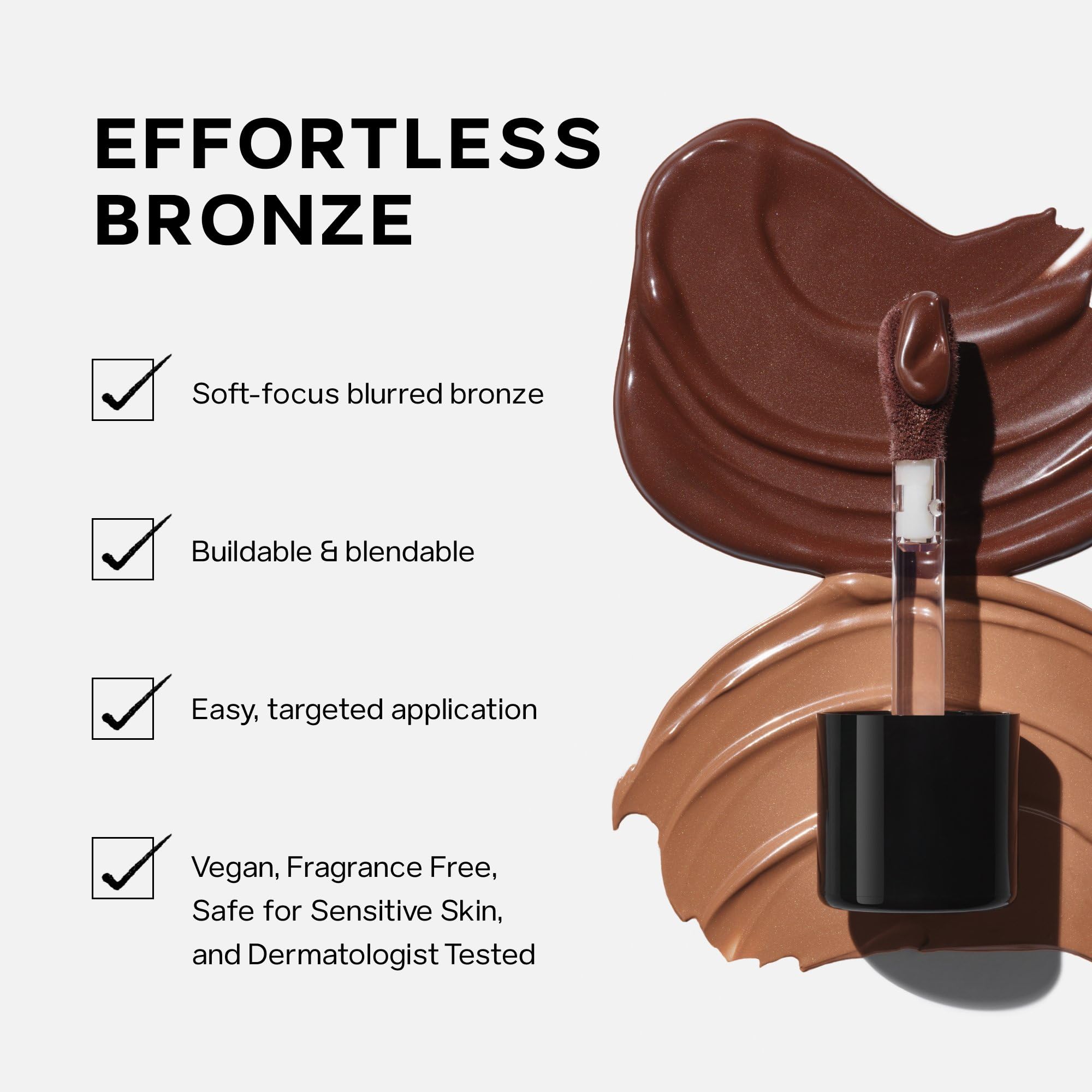 Saie texture close-up showing dewy, blendable formula that melts into skin