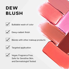 Saie creamy blush swipe on skin showing blendable texture and natural finish