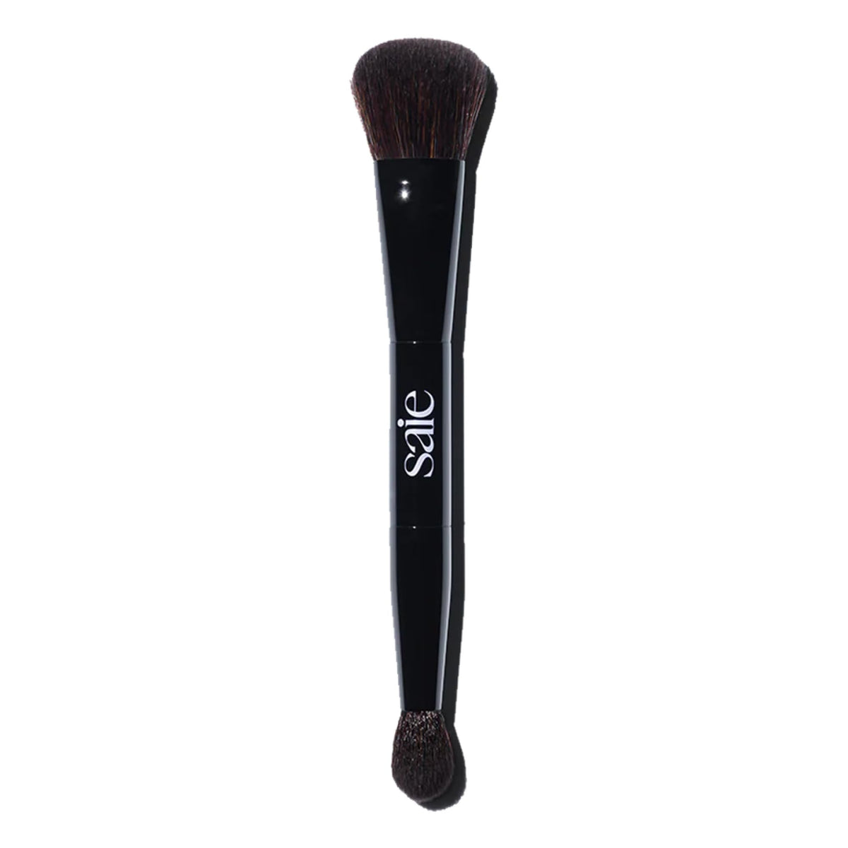 Saie dual-ended brush front view showing both sculpt and highlight ends for versatile application