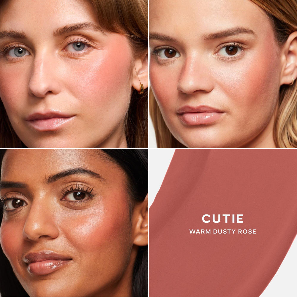 Saie bottle tucked inside a makeup bag for travel-friendly touch-ups