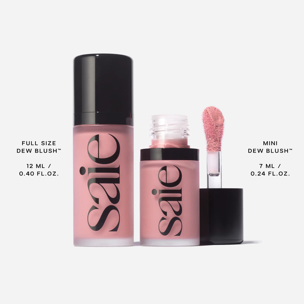 Saie ingredients label and bottle highlighting hydrating, antioxidant benefits