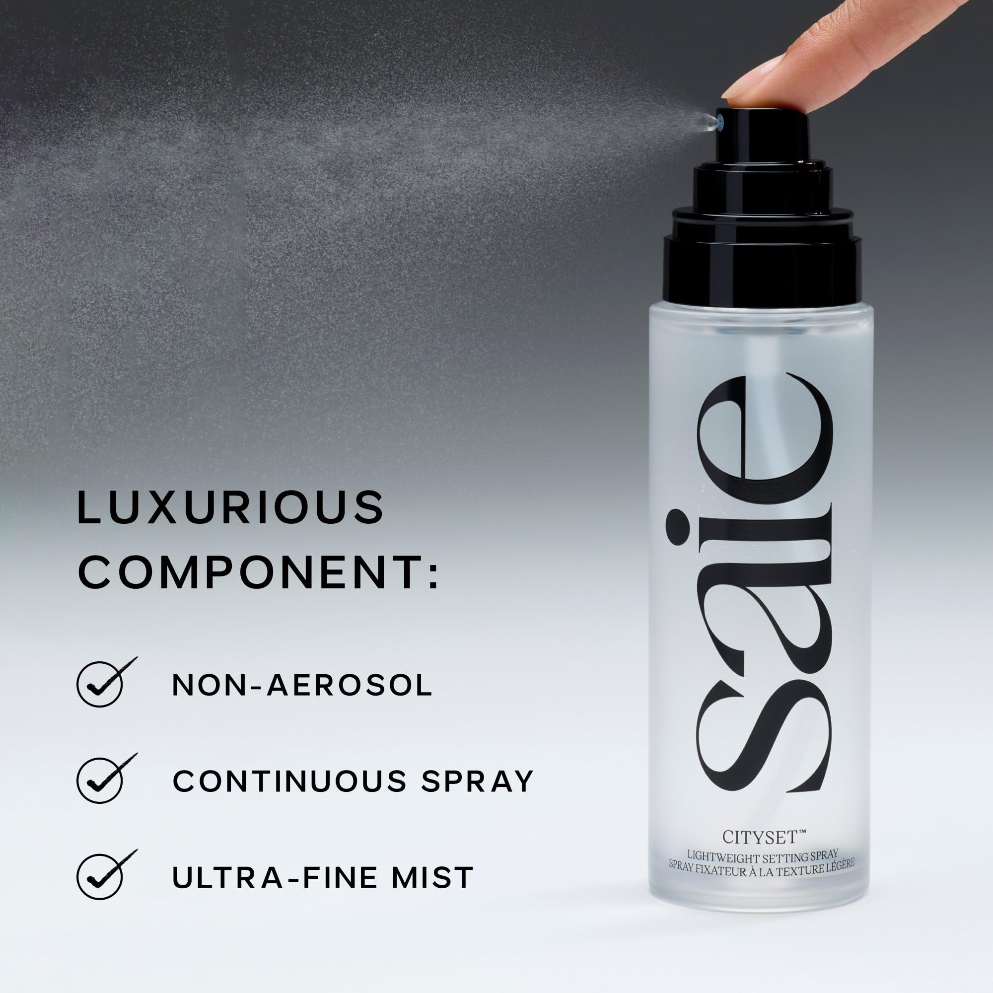 Saie mini CitySet label close-up showing clean ingredients and transparency