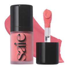 Saie mini dew blush front packaging showing compact travel-friendly tube and label