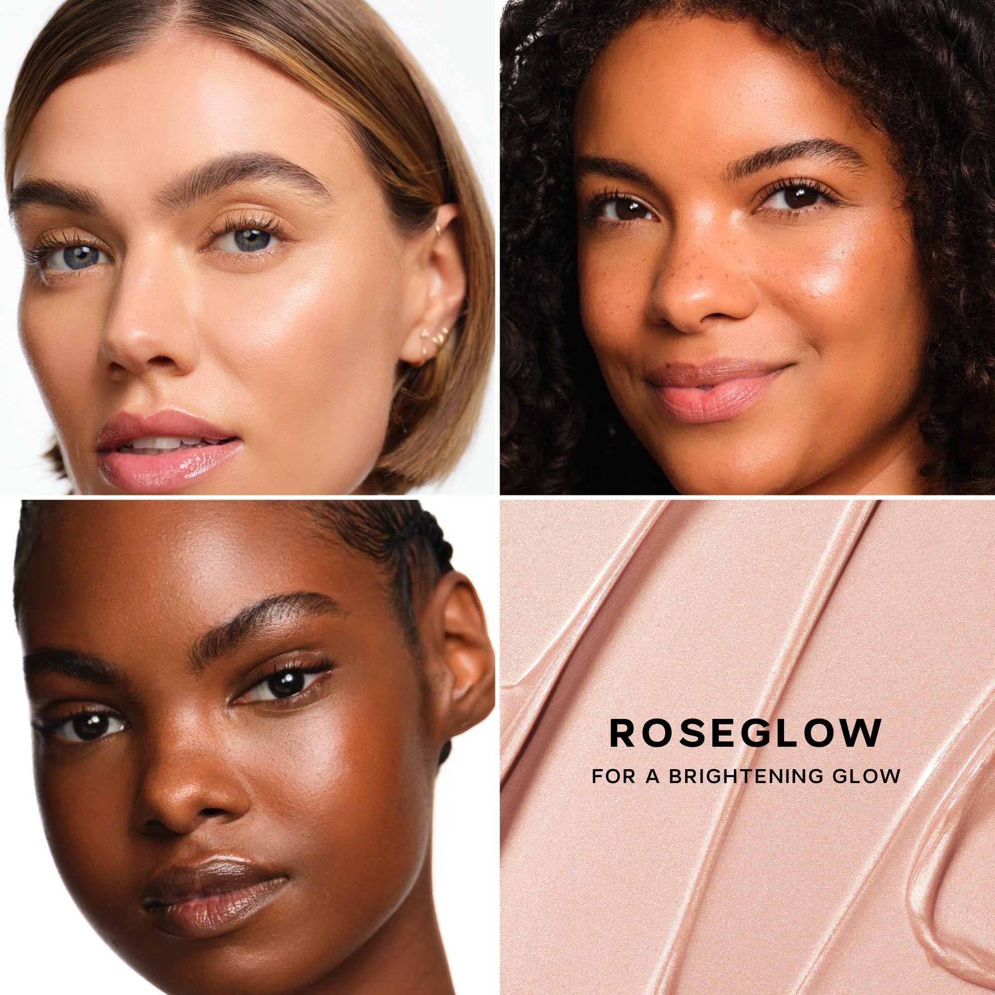 Saie mini Glowy Super Gel mixed with foundation demonstrating customizable dewy finish benefit