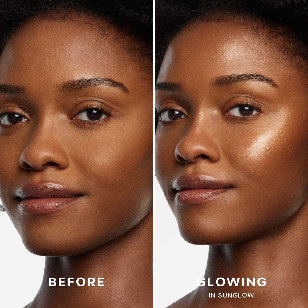 Saie Glowy Super Gel texture close-up shows dewy blendable finish