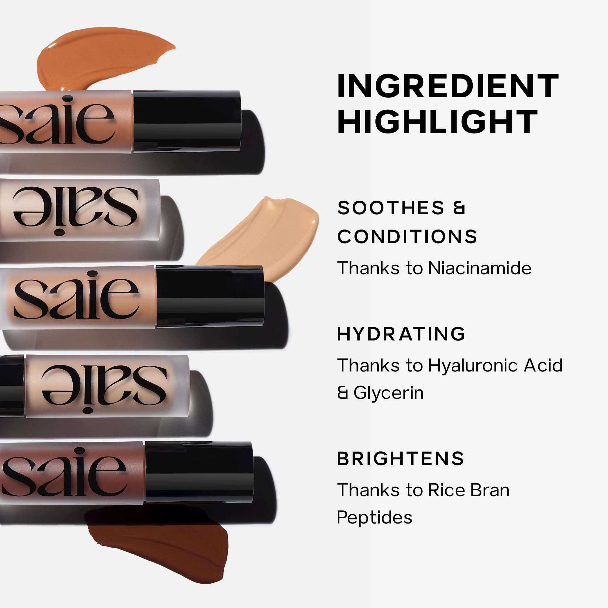 Saie Slip Tint size comparison showing 0.17 oz tube to illustrate travel-friendly compactness