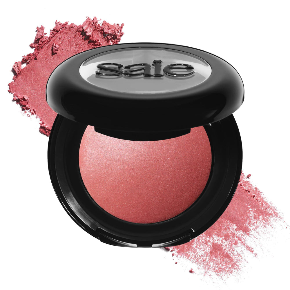 Saie closed compact showing sleek front and portable design benefit
