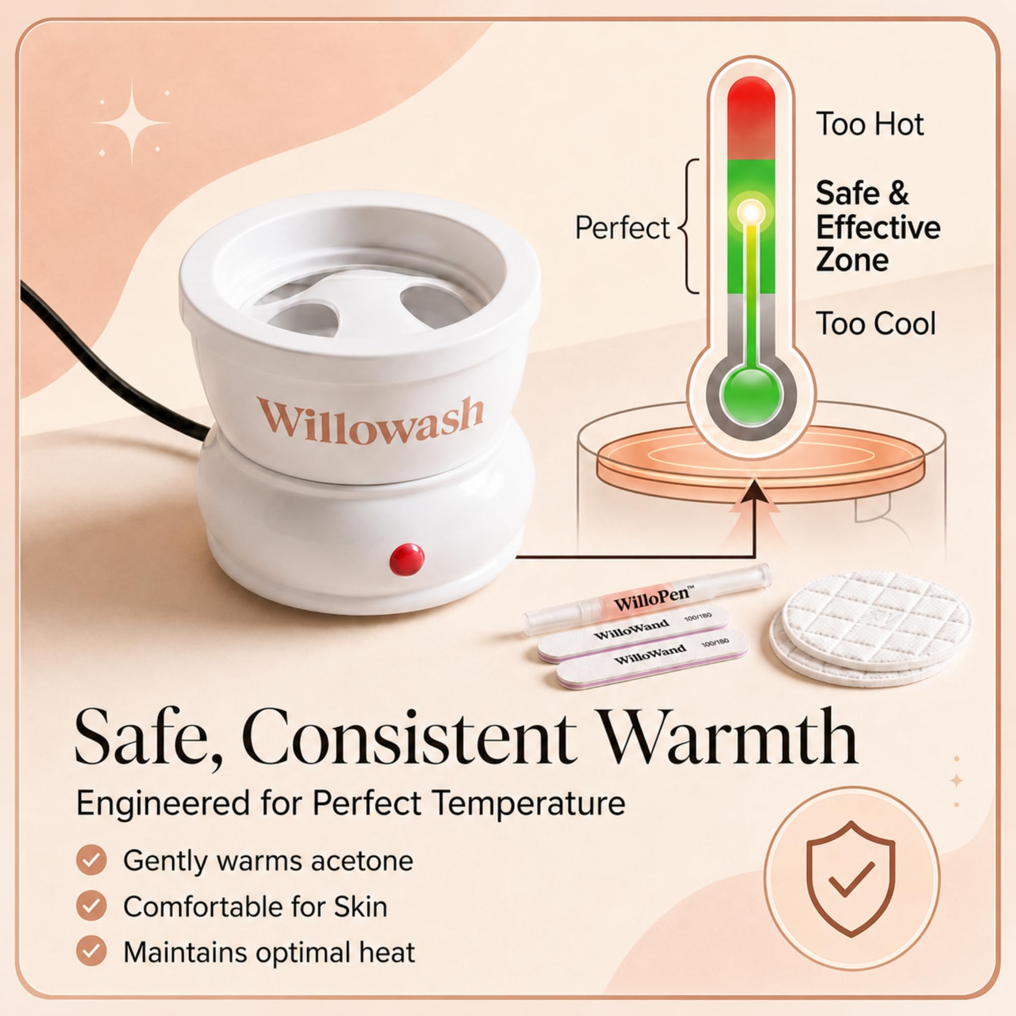 Saint Willo Willowash held in hand to show size and easy storage benefit