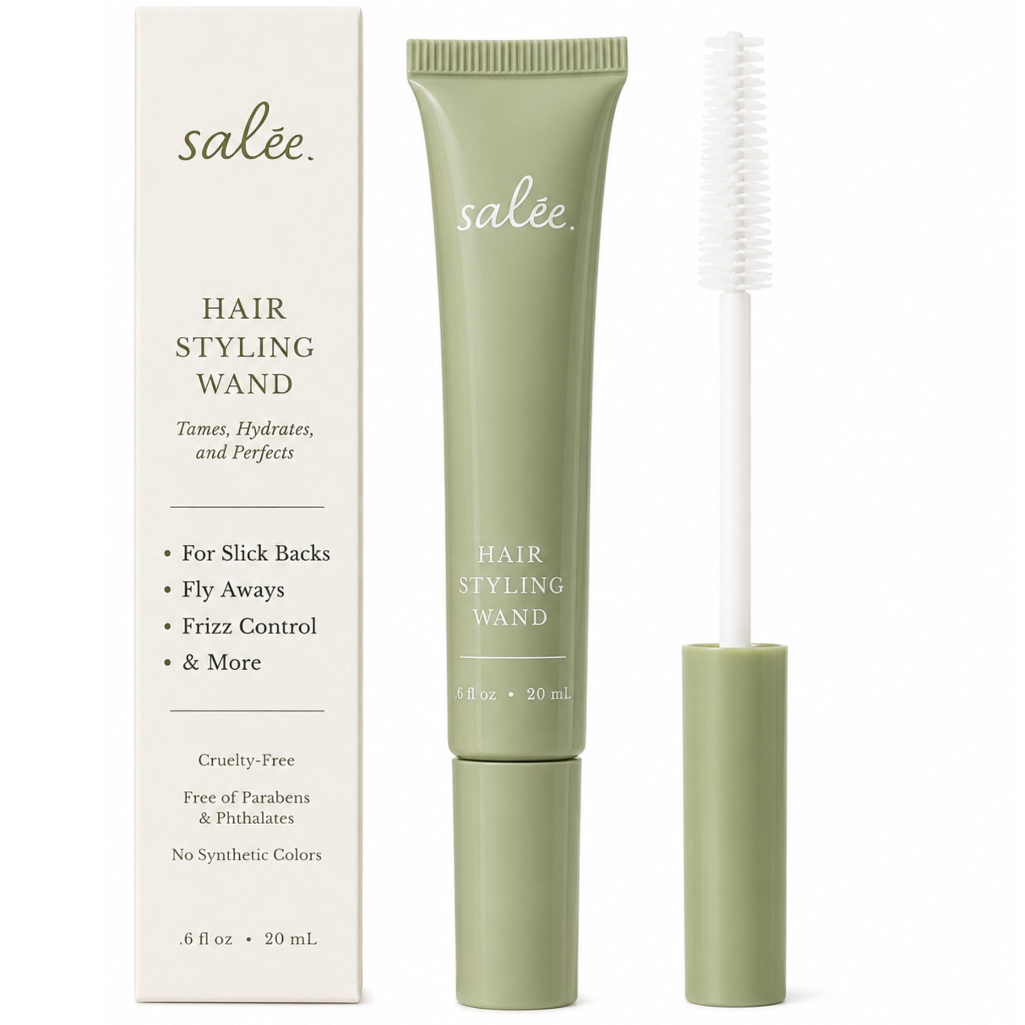 SALEE front packaging showing wand and cream for polished styling