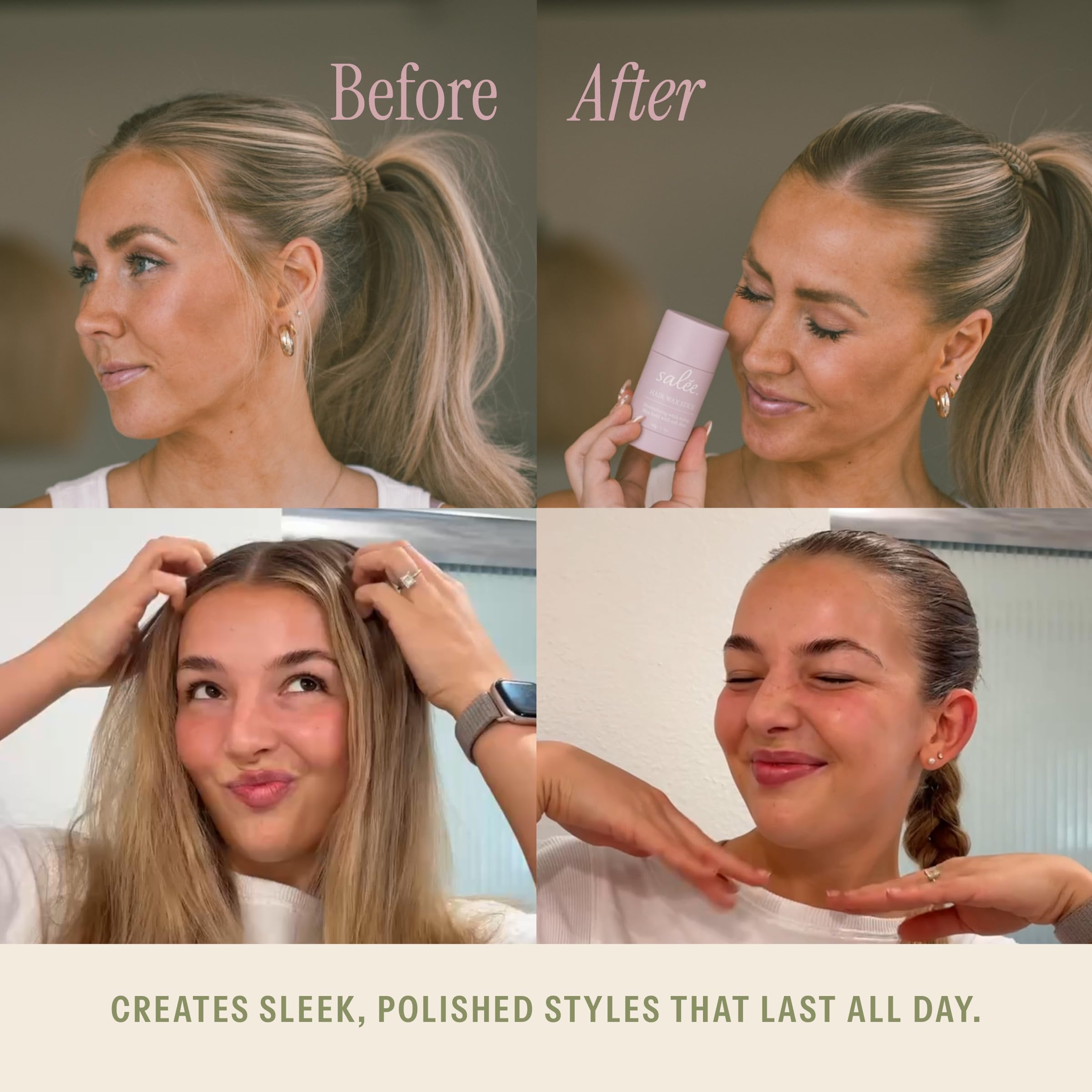 SALEE. wax stick smoothing hairline to tame flyaways and polish edges