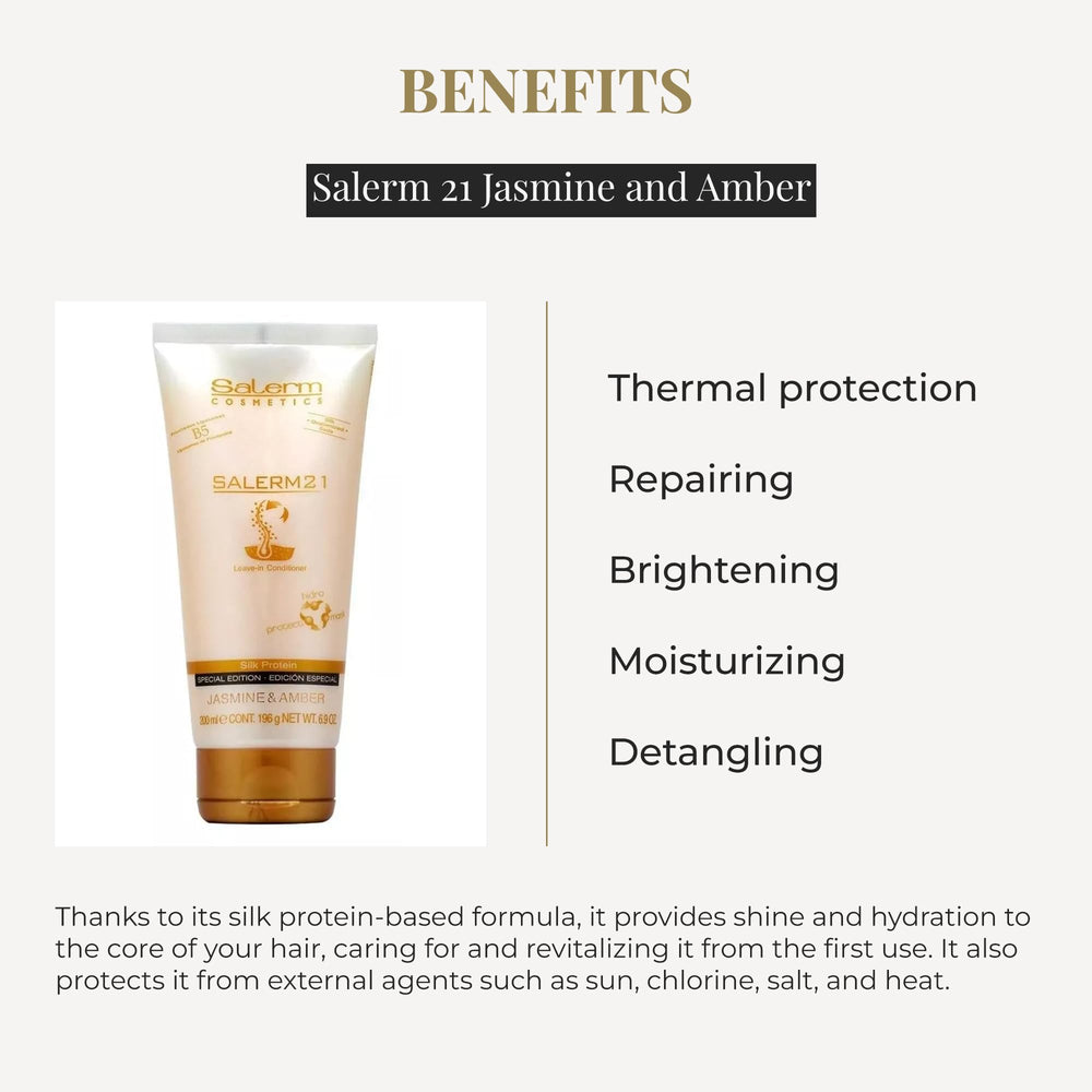 SALERM label close-up showing ingredients and benefit split-end repair