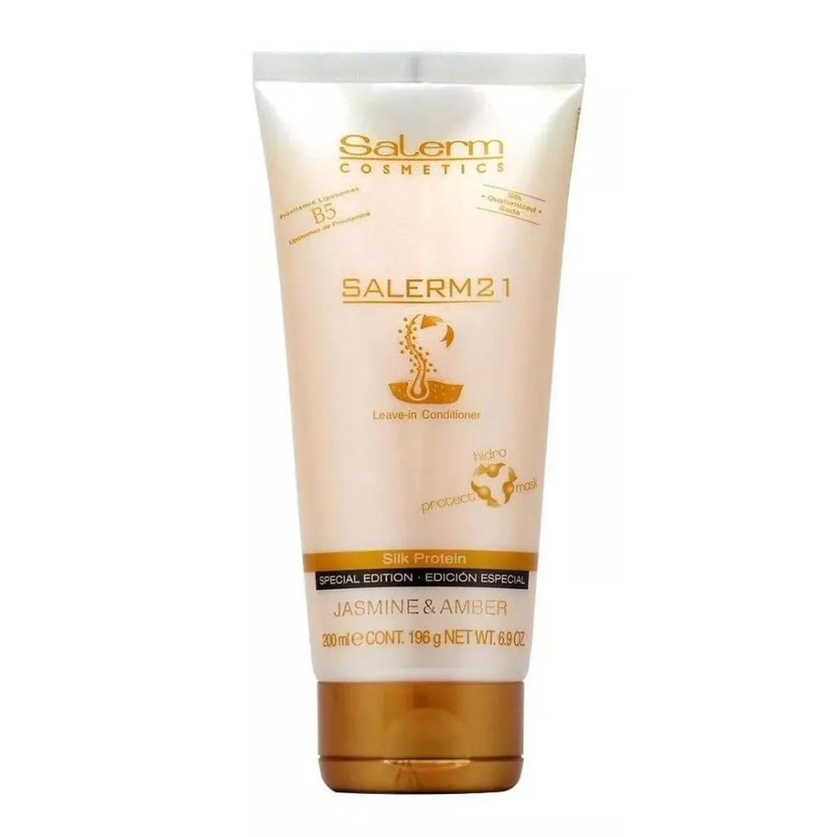 SALERM bottle front view showing jasmine amber label and benefit hydrating care