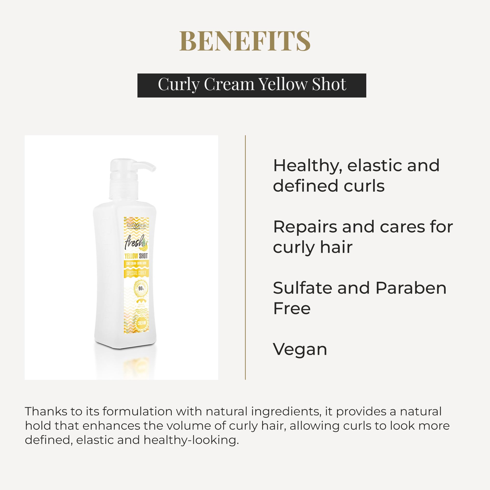 SALERM Biokera being applied to curly hair for definition and control