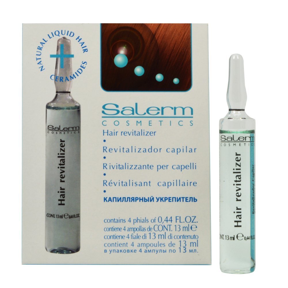 SALERM Energy applied to towel-dried hair demonstrating visible smoothing benefit