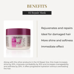 SALERM applying mask to hair demonstrating smoother strands