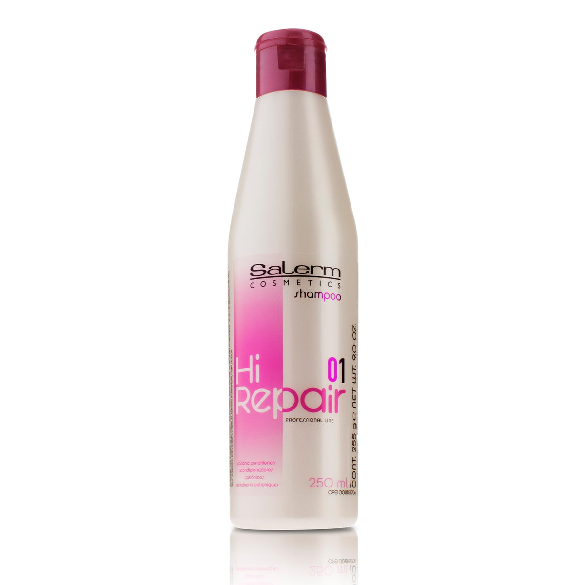 SALERM shampoo front bottle view showing repair benefits