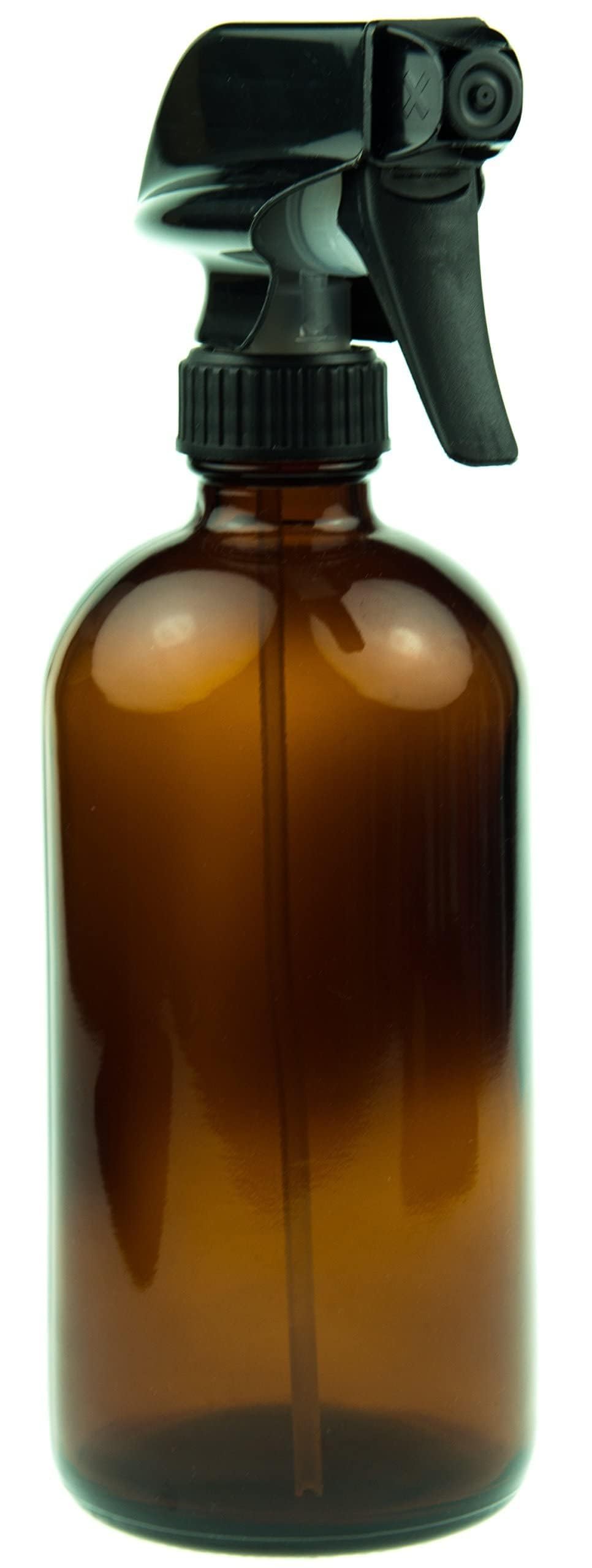 Sally's Organics bottle in use cleaning kitchen surface demonstrating durable, chemical-resistant glass