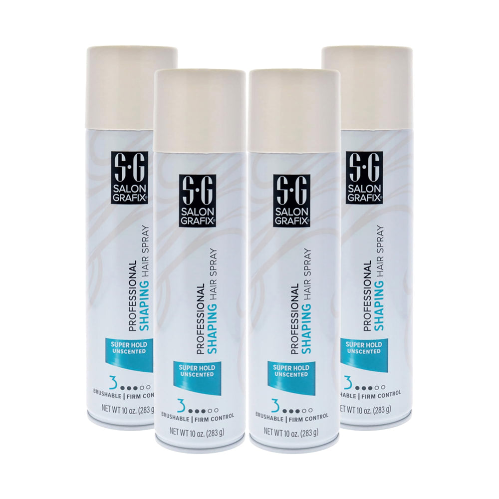 Salon Grafix front packaging showing unscented super hold, pro performance benefit