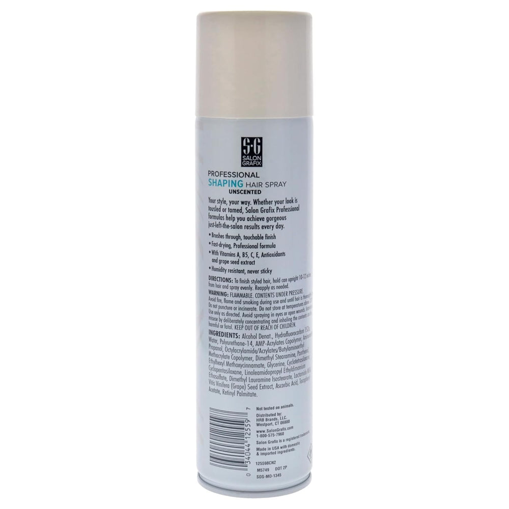 Salon Grafix spray in use on styled hair demonstrating brushable hold benefit