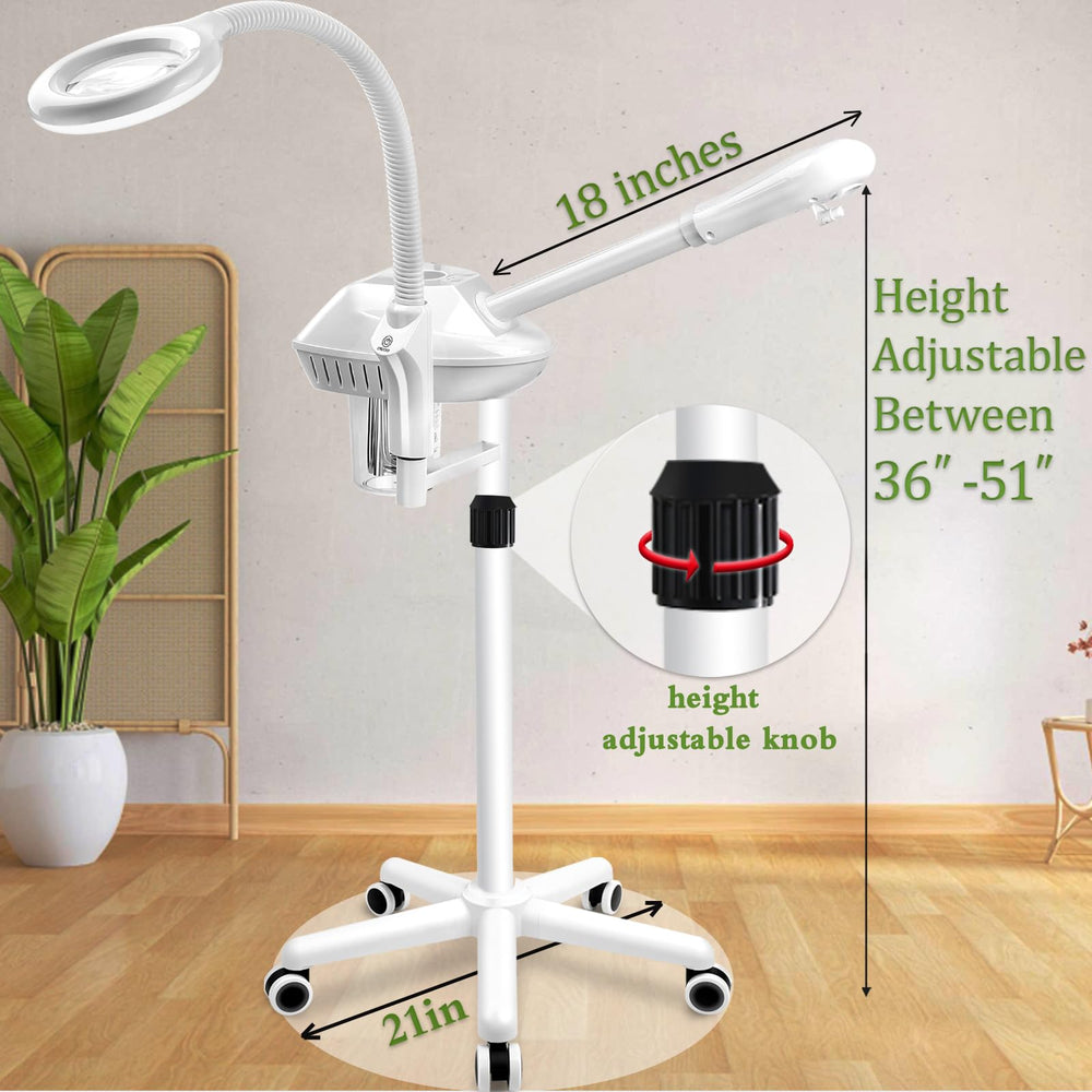 Salon Señor 5X magnifying lamp close-up for precise skin inspection benefit
