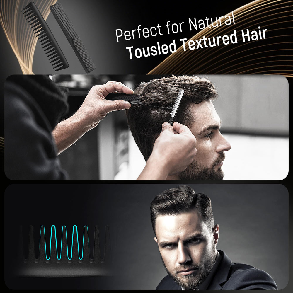 SALON SILK styling comb full-length showing fine and wide teeth for precise cuts
