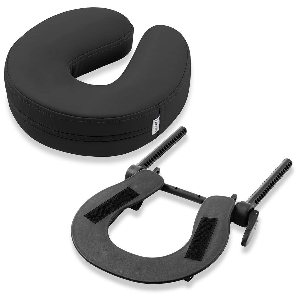 Saloniture front view of face cradle showing streamlined support and comfort