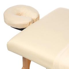Saloniture fitted sheet stretched over table demonstrating secure elastic fit