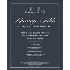 Saloniture flat sheet spread across table offering full coverage and tidy drape