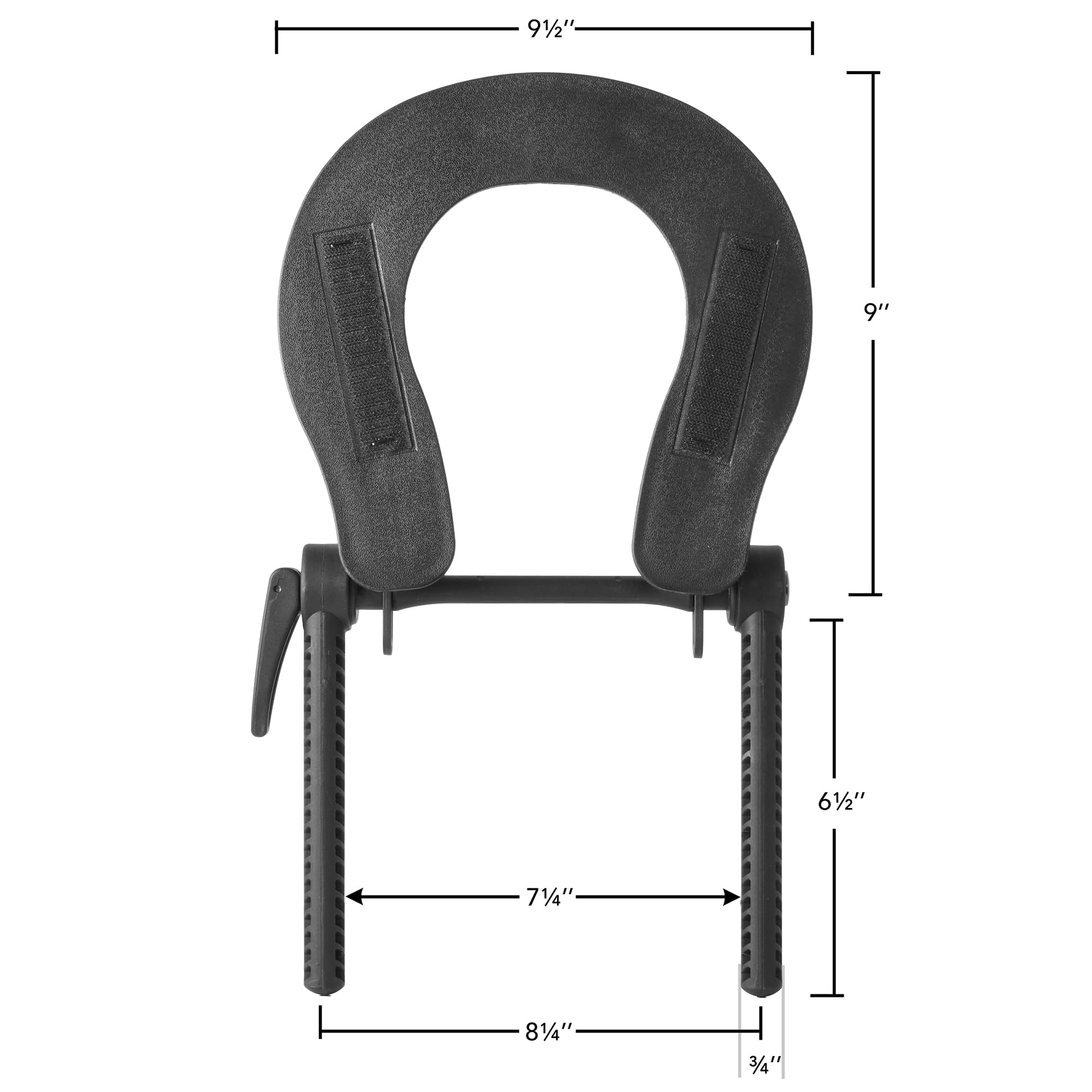 Saloniture headrest tilted to show adjustable angle and client positioning benefit