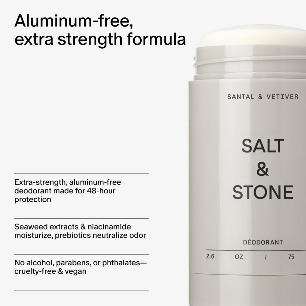 Salt & Stone being applied underarm illustrating gentle glide and non-staining benefit