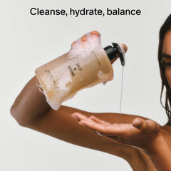 Salt & Stone refill pouring into pump bottle to demonstrate easy refill benefit