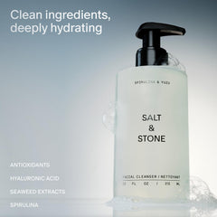 Salt & Stone cleanser texture closeup highlighting creamy, hydrating lather