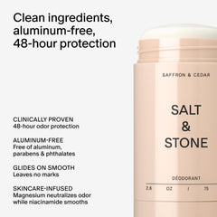 Salt & Stone stick open showing smooth clear texture for easy glide