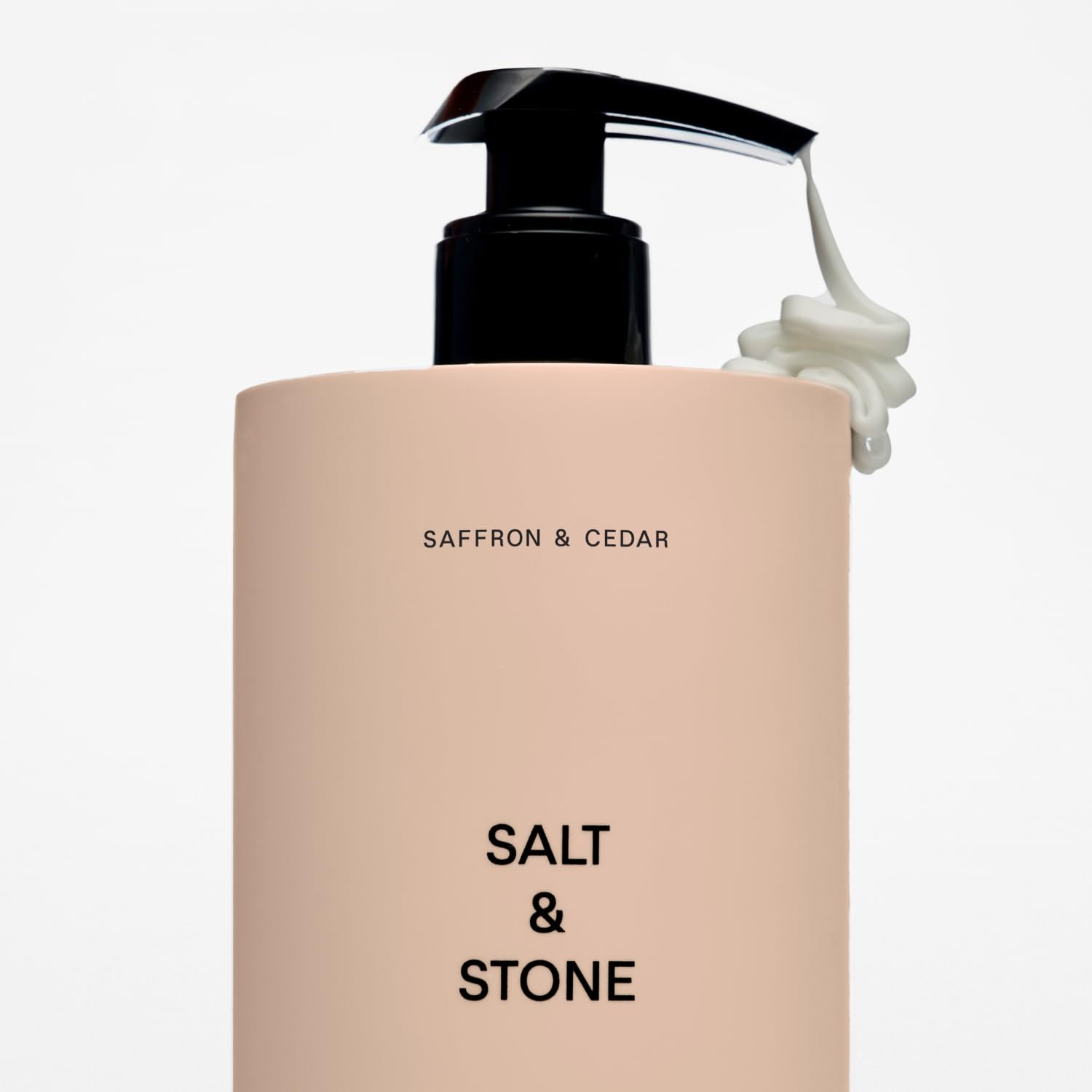 Salt & Stone label close-up highlighting clean ingredients and cruelty-free badge