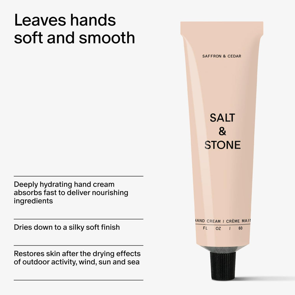 Salt & Stone label detail listing seaweed extracts and vegan, cruelty-free benefits