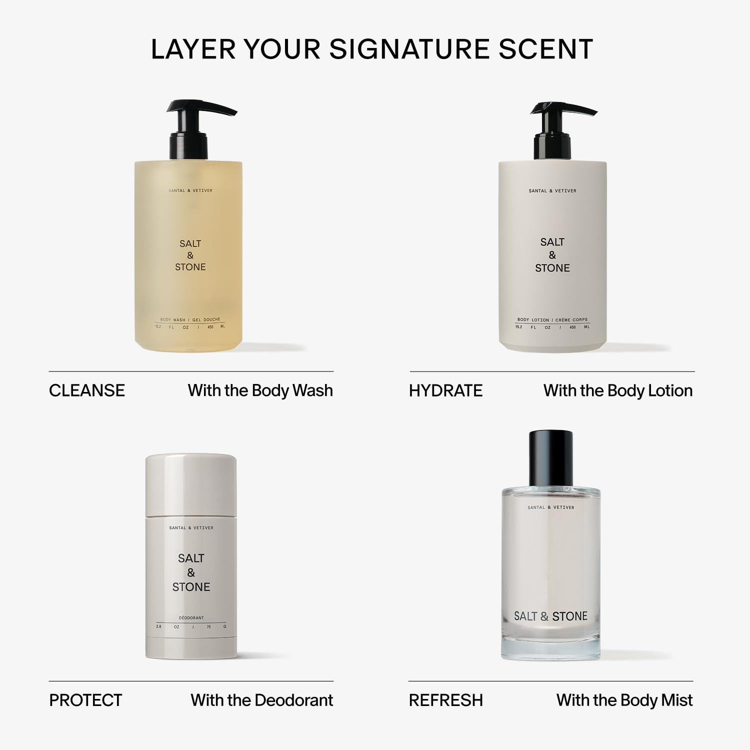 Salt & Stone on bathroom shelf in lifestyle scene showing premium ritual and decor benefit