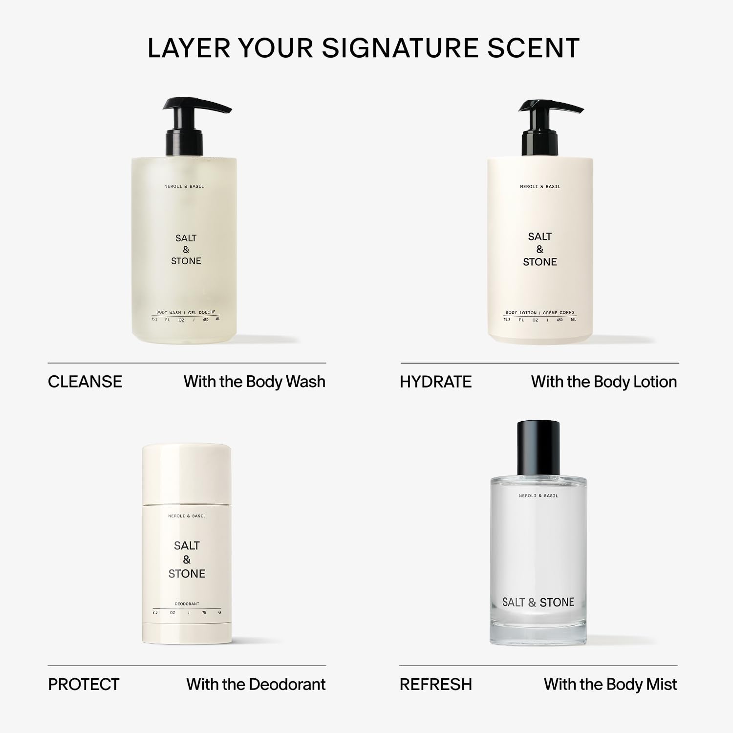 Salt & Stone lotion in outdoor setting conveying fresh, energizing scent