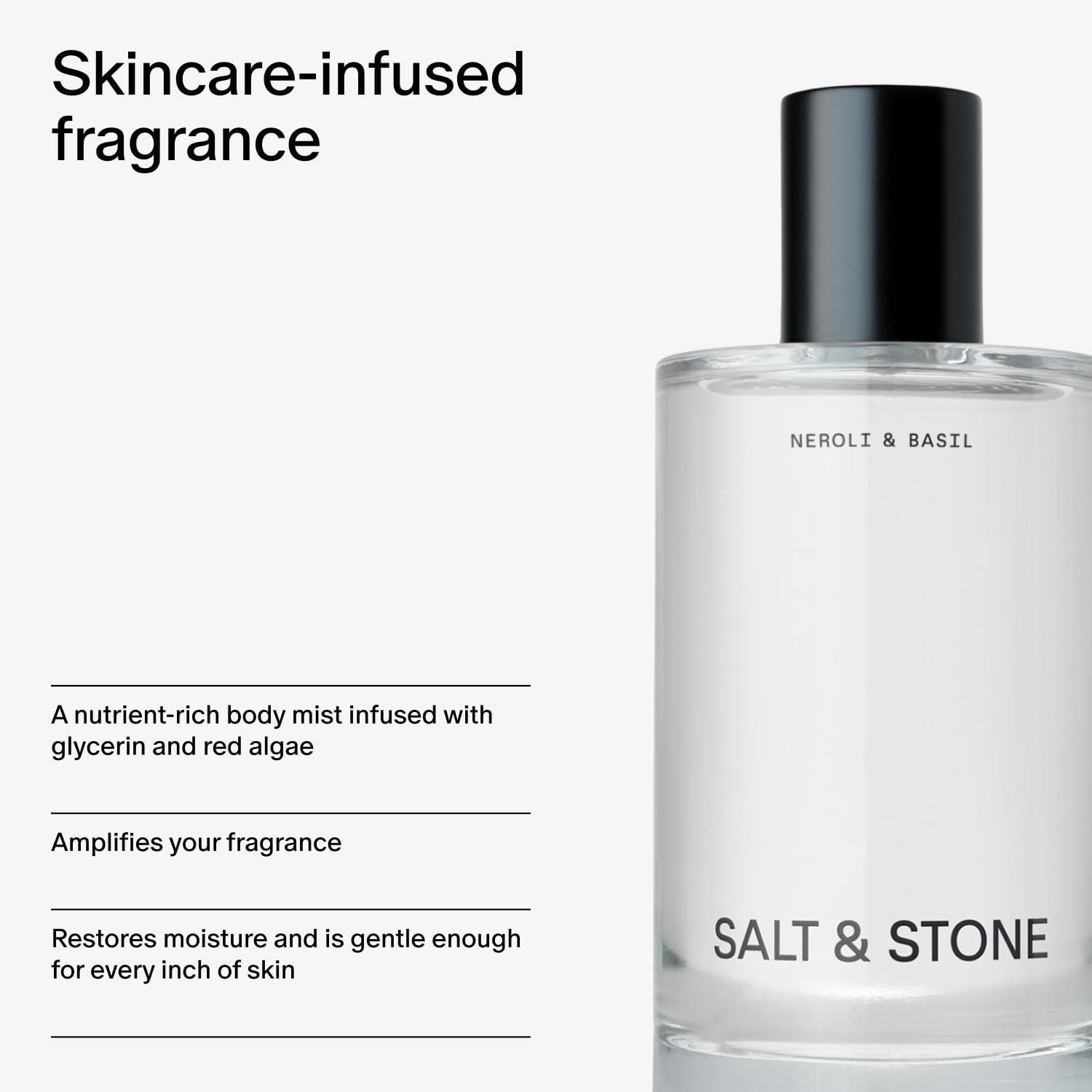Salt & Stone mist being spritzed into hair for refreshing fragrance boost