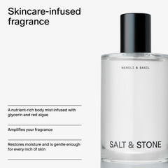 Salt & Stone mist being spritzed into hair for refreshing fragrance boost