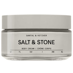 Salt & Stone front packaging showing 6.7 fl oz jar and unisex appeal
