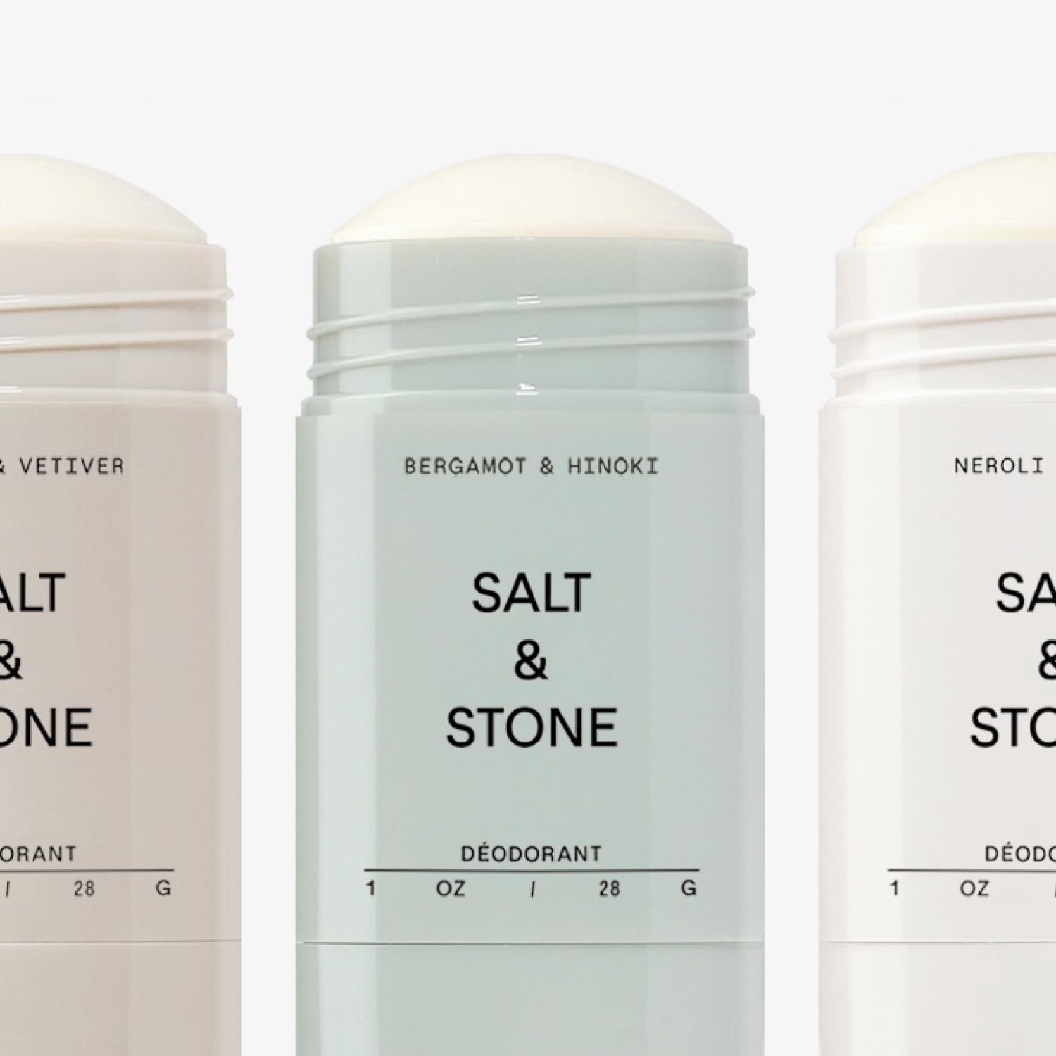 Salt & Stone scent collection styled with props indicating fragrance variety benefit