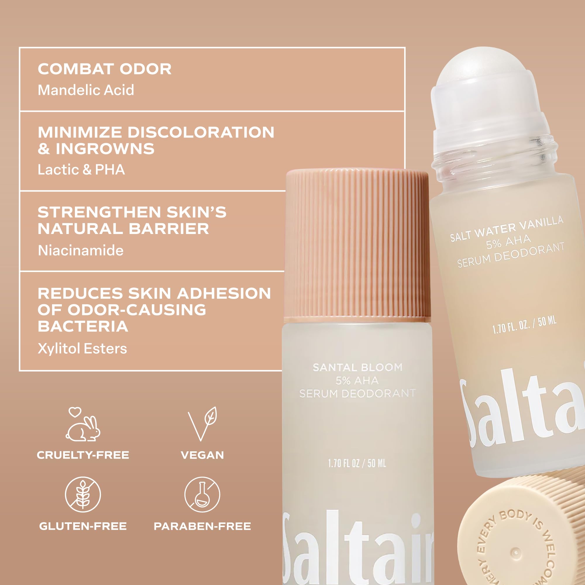 Saltair applying serum to underarm demonstrating smooth, non-sticky application